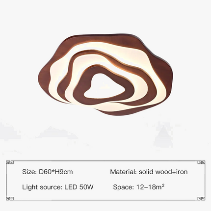 Plafonnier LED en bois style nordique avec télécommande — LZ4X9T2