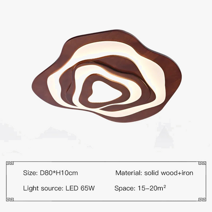Plafonnier LED en bois style nordique avec télécommande — LZ4X9T2