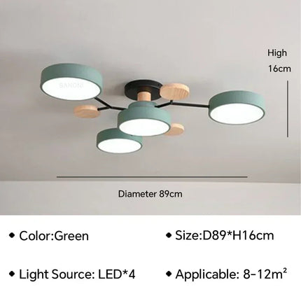Plafonnier LED en bois au design nordique pour intérieur élégant — LZ4X9P2