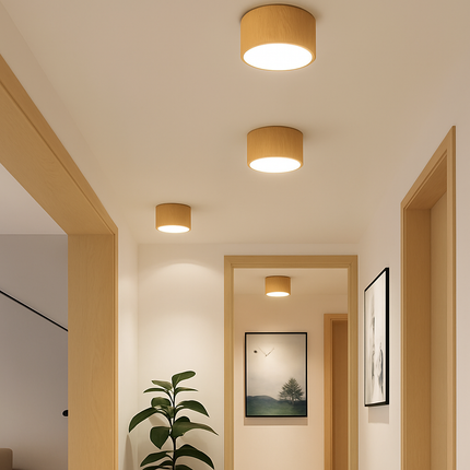 Plafonnier LED suspendu en bois style nordique pour intérieur moderne — LZ4X9P2