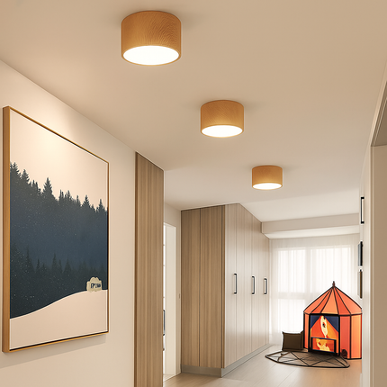 Plafonnier LED suspendu en bois style nordique pour intérieur moderne — LZ4X9P2