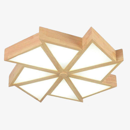 Plafonnier LED en bois à motifs triangulaires multiples — LZ4X9P2