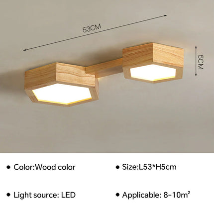 Plafonnier LED en bois pour décoration intérieure moderne — LZ4X9T2