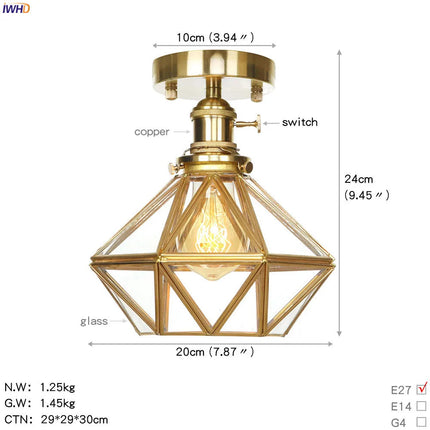 Plafonnier LED en céramique style nordique avec finition cuivre — LZ4X9T2