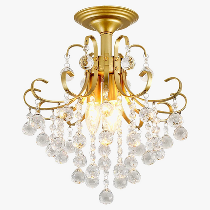 Plafonnier LED en cristal doré pour décoration contemporaine — LZ4X9JQ