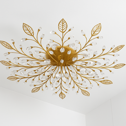 Plafonnier LED décoratif en cristal forme fleurs et feuilles — LZ4X9P2