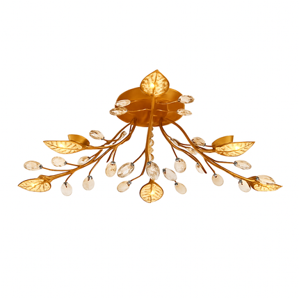 Plafonnier LED décoratif en cristal forme fleurs et feuilles — LZ4X9P2