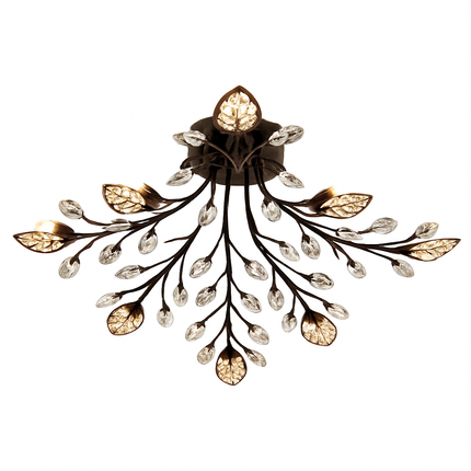 Plafonnier LED décoratif en cristal forme fleurs et feuilles — LZ4X9P2