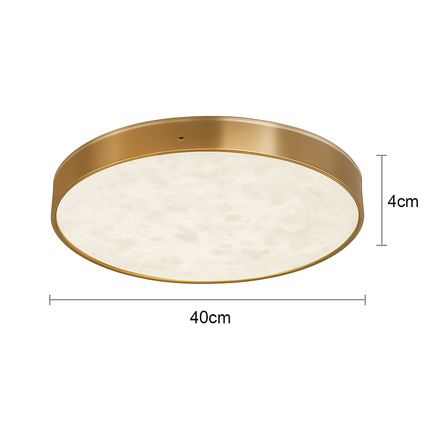 Plafonnier LED en marbre au design simple et cuivre brossé — LZ4X9M