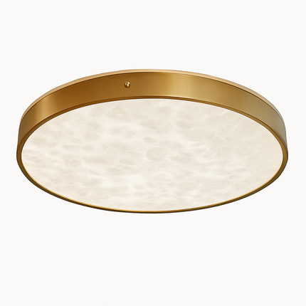 Plafonnier LED en marbre au design simple et cuivre brossé — LZ4X9M