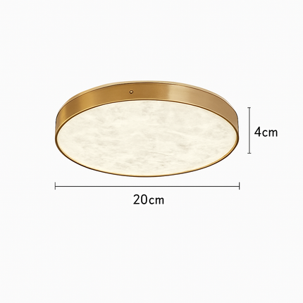Plafonnier LED en marbre au design simple et cuivre brossé — LZ4X9M