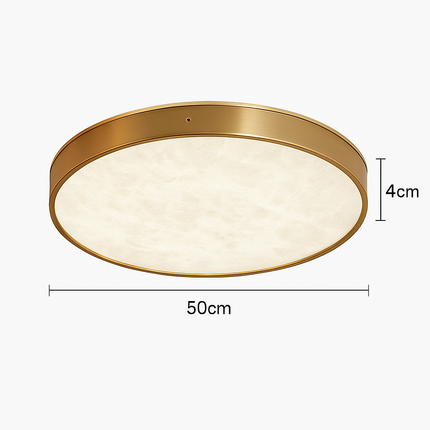 Plafonnier LED en marbre au design simple et cuivre brossé — LZ4X9M