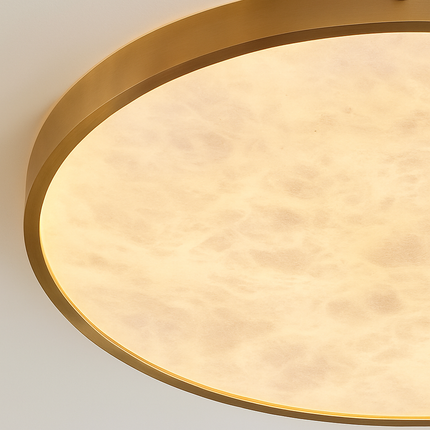 Plafonnier LED en marbre au design simple et cuivre brossé — LZ4X9M