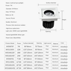 2x18W AC220V / 3000k / Noir | CHINE