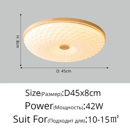 Plafonnier LED encastré en bois style nordique créatif — LZ4X9Q2