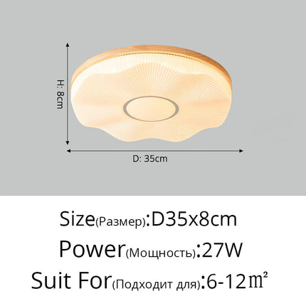 Plafonnier LED encastré en bois style nordique créatif — LZ4X9Q2