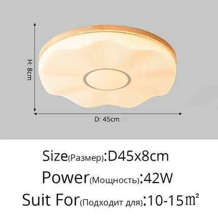 Plafonnier LED encastré en bois style nordique créatif — LZ4X9Q2