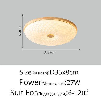 Plafonnier LED encastré en bois style nordique créatif — LZ4X9Q2