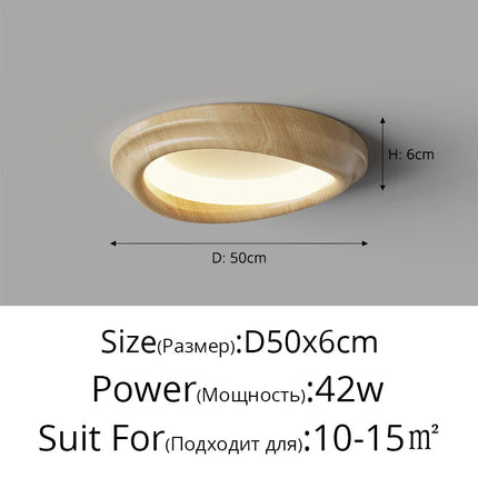 Plafonnier LED encastré imitation noyer design moderne — LZ4X9J