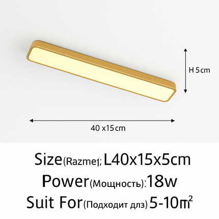 Plafonnier LED encastré rectangulaire minimaliste pour couloir long — LZ4X7D9