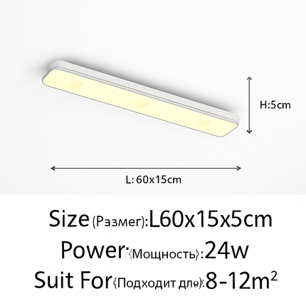 Plafonnier LED encastré rectangulaire minimaliste pour couloir long — LZ4X7D9