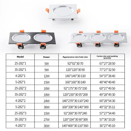 Plafonnier LED encastré anti-éblouissement à une, deux ou trois têtes — LZ4P9X