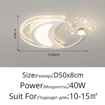 Plafonnier LED encastré avec télécommande et effet étoilé nordique — LZ4P9X