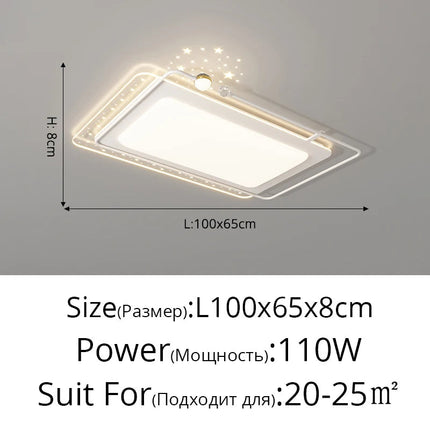 Plafonnier LED encastré avec télécommande et effet étoilé nordique — LZ4P9X