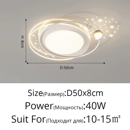 Plafonnier LED encastré avec télécommande et effet étoilé nordique — LZ4P9X