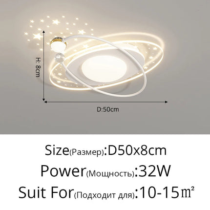 Plafonnier LED encastré avec télécommande et effet étoilé nordique — LZ4P9X
