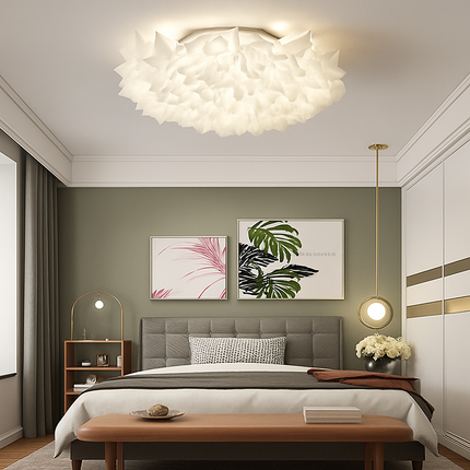 Plafonnier LED fleur romantique en PVC avec télécommande et gradation — LZ4X9T