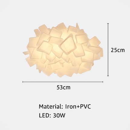 Plafonnier LED fleur romantique en PVC avec télécommande et gradation — LZ4X9T