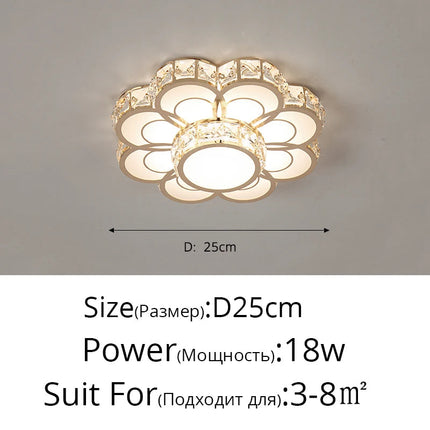 Plafonnier LED intelligent à motif floral en cristal moderne — LZ4X9QJ