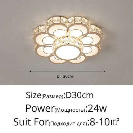 Plafonnier LED intelligent à motif floral en cristal moderne — LZ4X9QJ