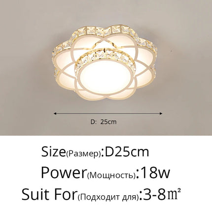 Plafonnier LED intelligent à motif floral en cristal moderne — LZ4X9QJ