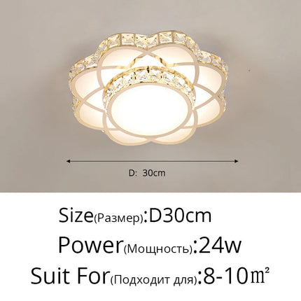 Plafonnier LED intelligent à motif floral en cristal moderne — LZ4X9QJ