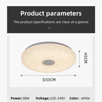 Plafonnier LED intelligent avec musique intégrée et télécommande — LZ4X9P