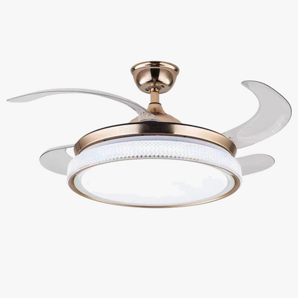 Plafonnier LED intelligent à pales rétractables au design moderne — LZ4X9T