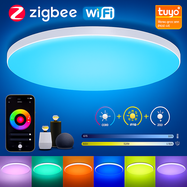 Plafonnier LED intelligent Zigbee avec commande vocale et application — LZ4P9X2