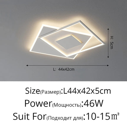 Plafonnier LED minimaliste aux formes géométriques rectangulaire et ronde — LZ4XJ9