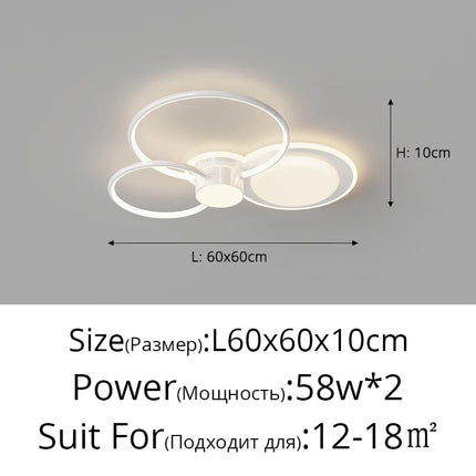 Plafonnier LED intérieur design avec anneau créatif décoratif — LZ4X9P