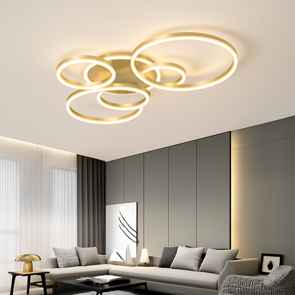 Plafonnier LED moderne avec anneau doré décoratif d’intérieur — LZ4X9P2