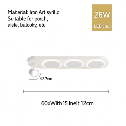 Plafonnier LED moderne avec spot orientable pour intérieur décoratif — LZ4X9T1
