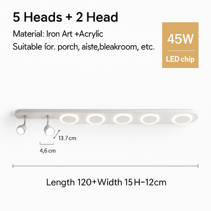 Plafonnier LED moderne avec spot orientable pour intérieur décoratif — LZ4X9T1