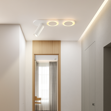 Plafonnier LED moderne avec spot orientable pour intérieur décoratif — LZ4X9T1