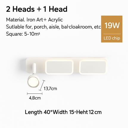 Plafonnier LED moderne avec spot orientable pour intérieur décoratif — LZ4X9T1