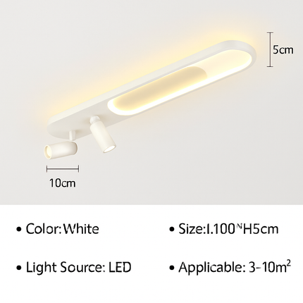 Plafonnier LED moderne avec spot orientable pour intérieur décoratif — LZ4P9XJ