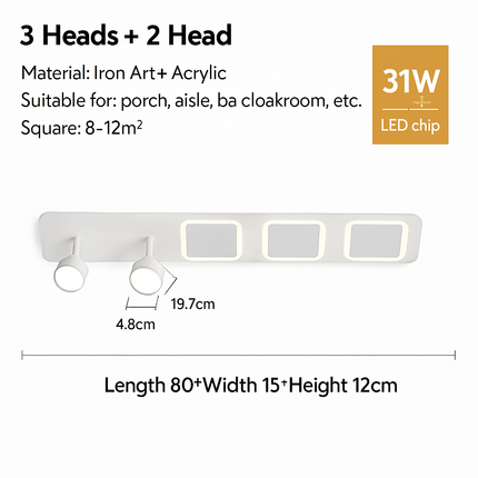 Plafonnier LED moderne avec spot orientable pour intérieur décoratif — LZ4X9T1