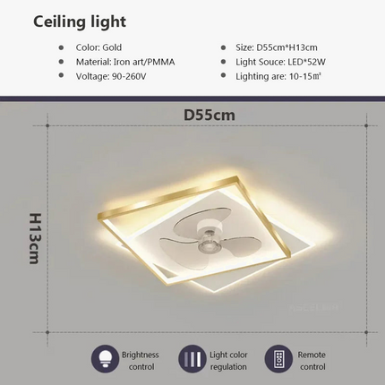 Plafonnier LED moderne avec ventilateur silencieux et éclairage intelligent — LZ4X9Q2