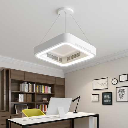 Plafonnier LED moderne avec ventilateur et télécommande intégrée — LZ4X9J
